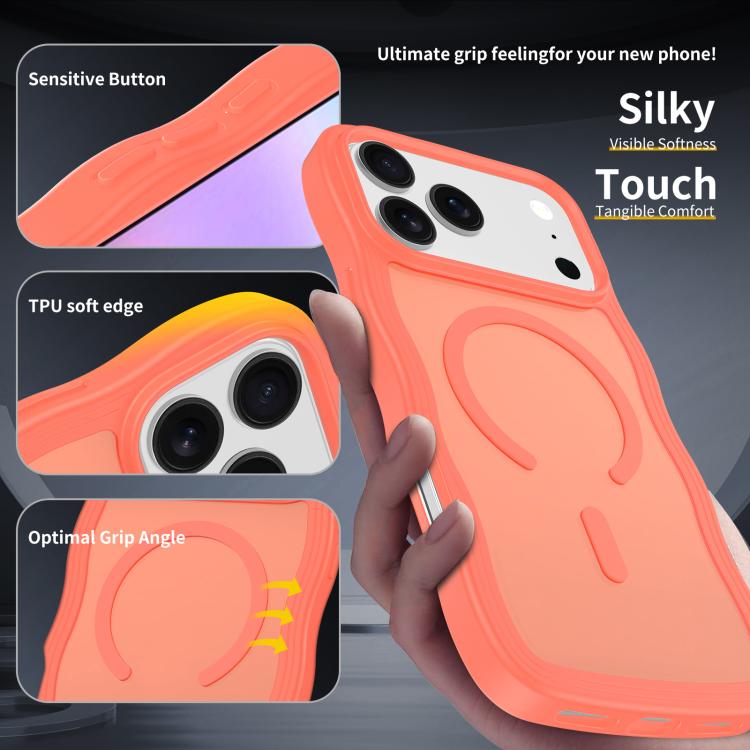 For iPhone 17 Pro Max Skin Feel Wave Texture MagSafe Phone Case(Orange) - iPhone 17 Pro Max Cases by buy2fix | Online Shopping UK | buy2fix