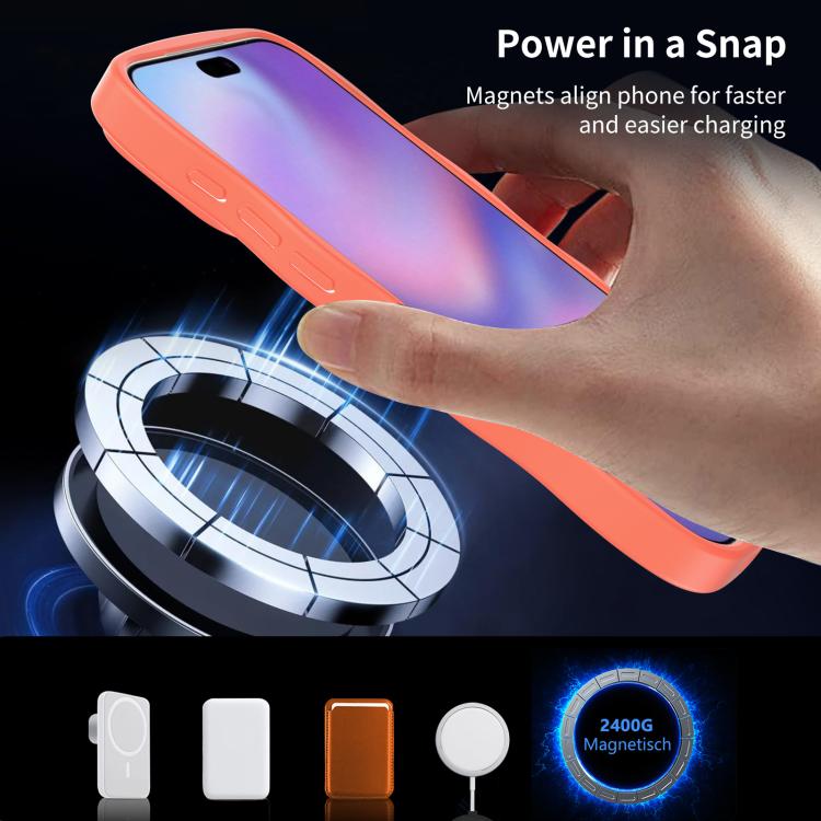 For iPhone 17 Pro Max Skin Feel Wave Texture MagSafe Phone Case(Orange) - iPhone 17 Pro Max Cases by buy2fix | Online Shopping UK | buy2fix