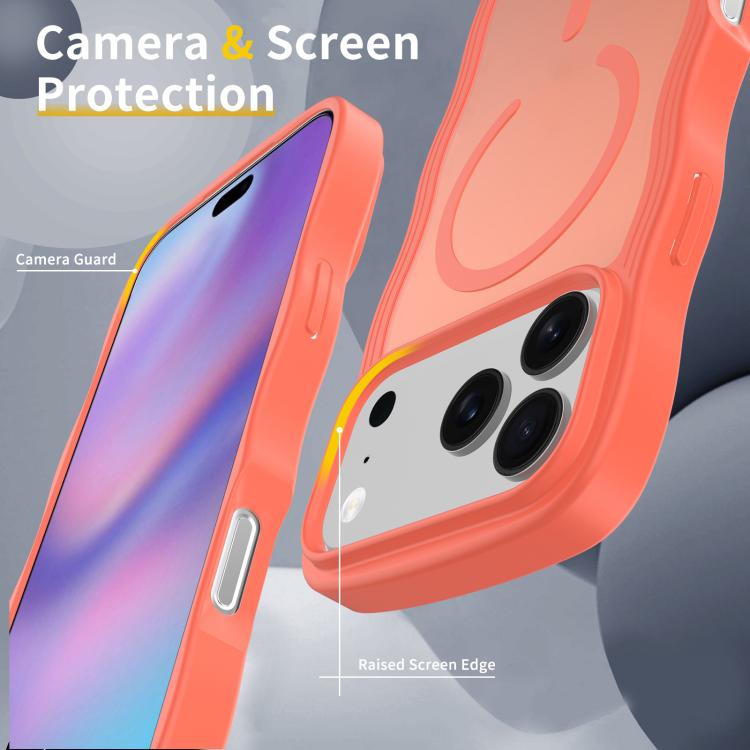 For iPhone 17 Pro Max Skin Feel Wave Texture MagSafe Phone Case(Orange) - iPhone 17 Pro Max Cases by buy2fix | Online Shopping UK | buy2fix