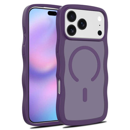 For iPhone 17 Pro Skin Feel Wave Texture MagSafe Phone Case(Purple) - iPhone 17 Pro Cases by buy2fix | Online Shopping UK | buy2fix