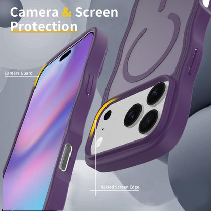 For iPhone 17 Pro Skin Feel Wave Texture MagSafe Phone Case(Purple) - iPhone 17 Pro Cases by buy2fix | Online Shopping UK | buy2fix