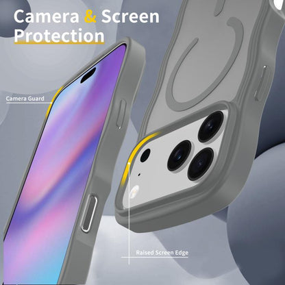 For iPhone 17 Pro Skin Feel Wave Texture MagSafe Phone Case(Grey) - iPhone 17 Pro Cases by buy2fix | Online Shopping UK | buy2fix