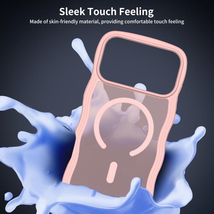 For iPhone 17 Pro Skin Feel Wave Texture MagSafe Phone Case(Pink) - iPhone 17 Pro Cases by buy2fix | Online Shopping UK | buy2fix