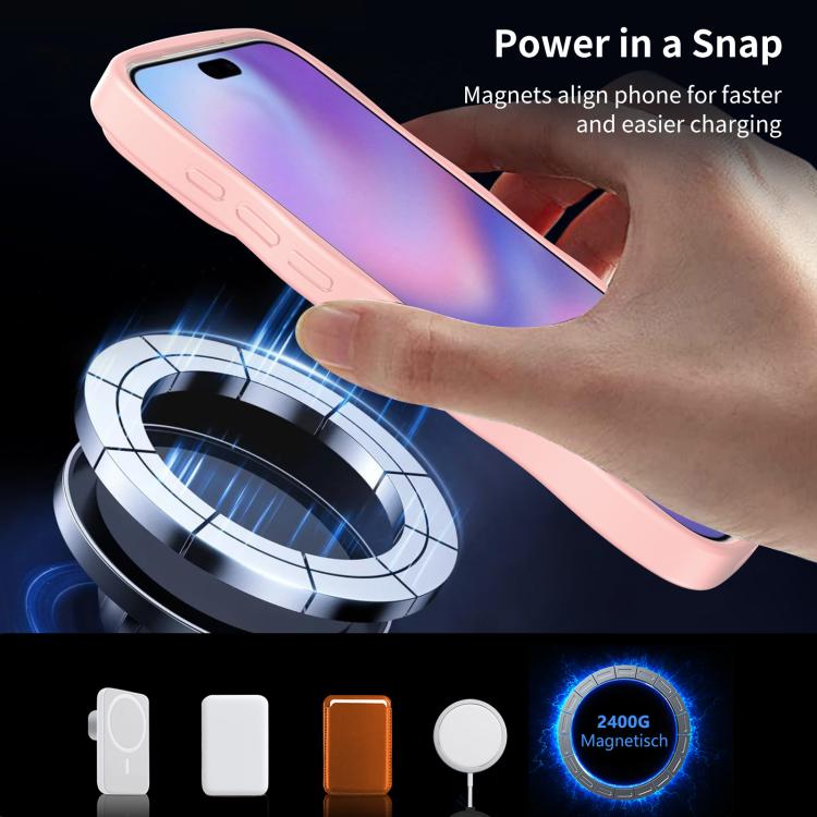 For iPhone 17 Pro Skin Feel Wave Texture MagSafe Phone Case(Pink) - iPhone 17 Pro Cases by buy2fix | Online Shopping UK | buy2fix