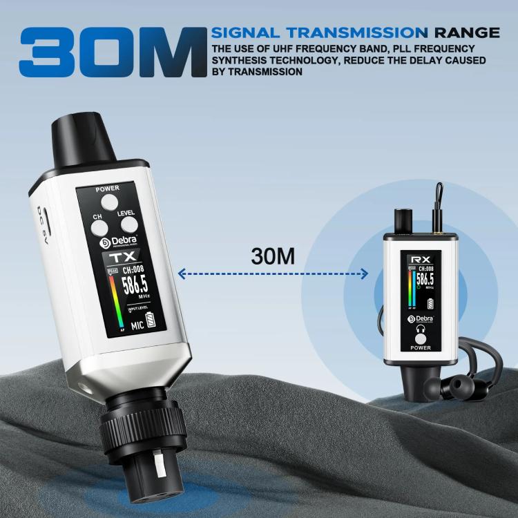 DEBRA EMX-1 XLR Adapter Portable Wireless Monitor System Transmitter & Receiver(White) - Microphone by DEBRA | Online Shopping UK | buy2fix