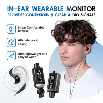 DEBRA EMX-1 XLR Adapter Portable Wireless Monitor System Transmitter & Receiver(Black) - Microphone by DEBRA | Online Shopping UK | buy2fix
