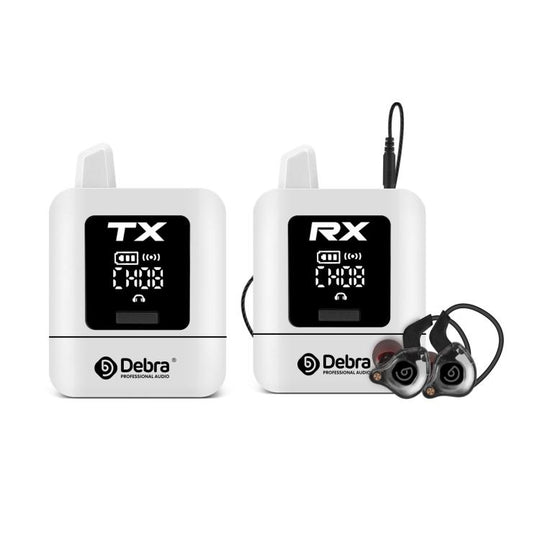 DEBRA ST-mini 2.4G Stereo Wireless Monitor System Transmitter & Receiver(White)