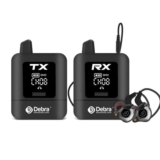 DEBRA ST-mini 2.4G Stereo Wireless Monitor System Transmitter & Receiver(Black)