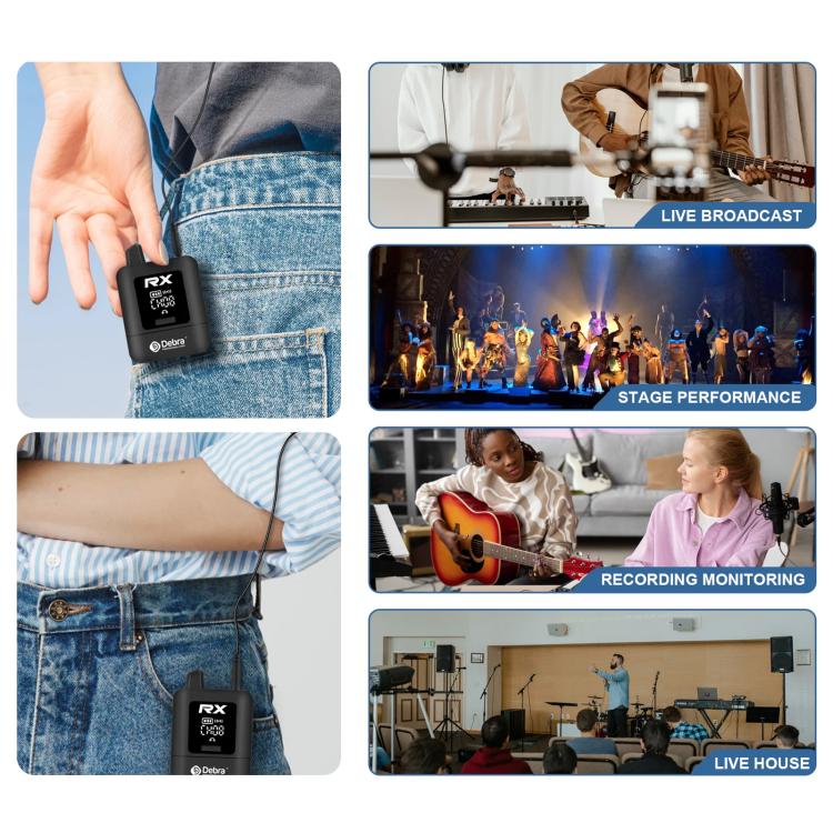 DEBRA ST-mini 2.4G Stereo Wireless Monitor System Transmitter & Receiver(Black) - Microphone by DEBRA | Online Shopping UK | buy2fix