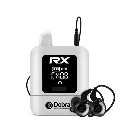 DEBRA ST-mini 2.4G Stereo Wireless Monitor System Receiver + Earphones(White)
