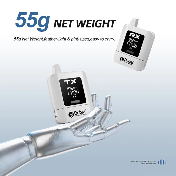 DEBRA ST-mini 2.4G Stereo Wireless Monitor System Receiver + Earphones(White) - Microphone by DEBRA | Online Shopping UK | buy2fix