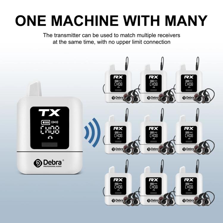 DEBRA ST-mini 2.4G Stereo Wireless Monitor System Receiver + Earphones(White) - Microphone by DEBRA | Online Shopping UK | buy2fix