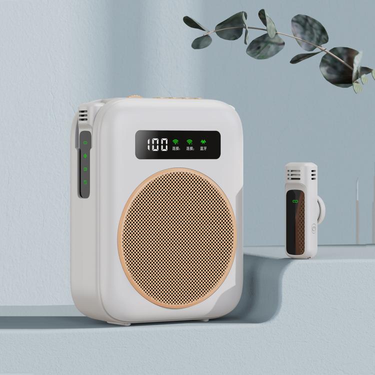 M10 Mini Wireless Microphone Teaching Voice Amplifier with Screen Display(White) - Loudspeaker by buy2fix | Online Shopping UK | buy2fix