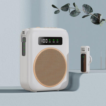 M10 Mini Wireless Microphone Teaching Voice Amplifier with Screen Display(White) - Loudspeaker by buy2fix | Online Shopping UK | buy2fix