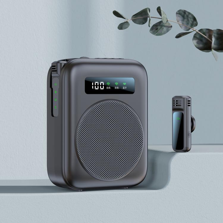 M10 Mini Wireless Microphone Teaching Voice Amplifier with Screen Display(Grey) - Loudspeaker by buy2fix | Online Shopping UK | buy2fix
