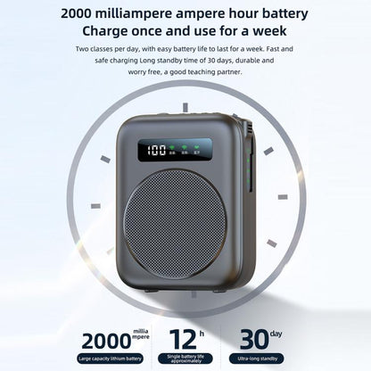 M10 Mini Wireless Microphone Teaching Voice Amplifier with Screen Display(White) - Loudspeaker by buy2fix | Online Shopping UK | buy2fix