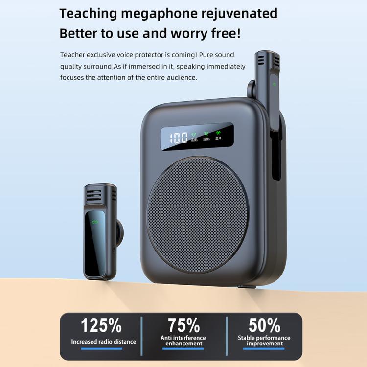 M10 Mini Wireless Microphone Teaching Voice Amplifier with Screen Display(White) - Loudspeaker by buy2fix | Online Shopping UK | buy2fix