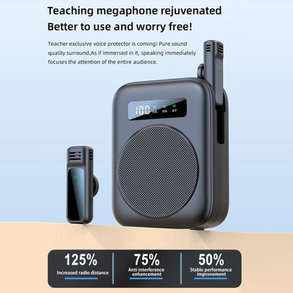 M10 Mini Wireless Microphone Teaching Voice Amplifier with Screen Display(White) - Loudspeaker by buy2fix | Online Shopping UK | buy2fix