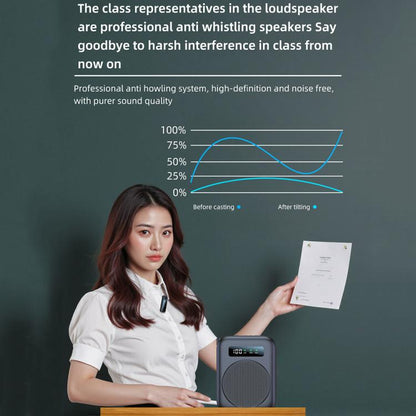 M10 Mini Wireless Microphone Teaching Voice Amplifier with Screen Display(White) - Loudspeaker by buy2fix | Online Shopping UK | buy2fix