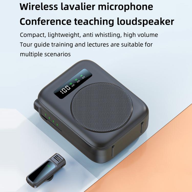 M10 Mini Wireless Microphone Teaching Voice Amplifier with Screen Display(Grey) - Loudspeaker by buy2fix | Online Shopping UK | buy2fix