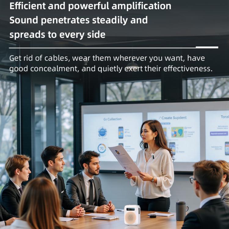 M10 Mini Wireless Microphone Teaching Voice Amplifier with Screen Display(Grey) - Loudspeaker by buy2fix | Online Shopping UK | buy2fix