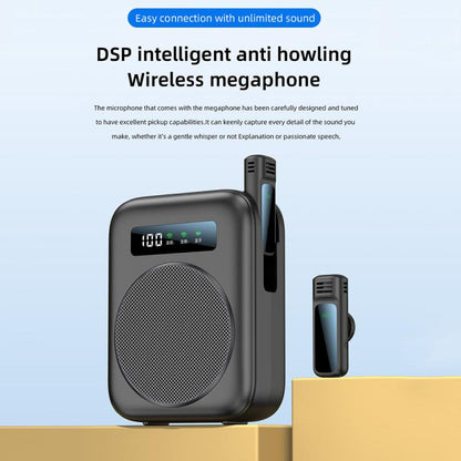 M10 Mini Wireless Microphone Teaching Voice Amplifier with Screen Display(White) - Loudspeaker by buy2fix | Online Shopping UK | buy2fix