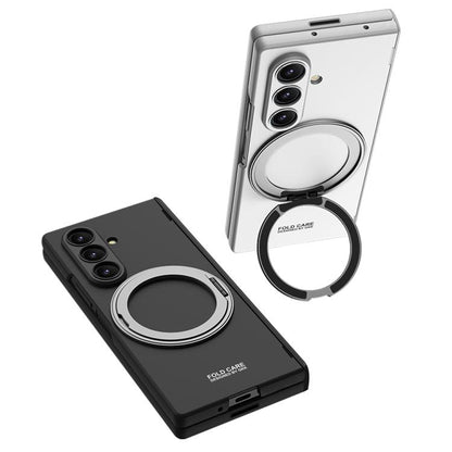 For Samsung Galaxy Z Fold7 5G GKK Integrated Magnetic Folding Hinge Full Coverage Phone Case with Rotating Bracket(Silver) - Galaxy Z Fold7 5G Cases by GKK | Online Shopping UK | buy2fix