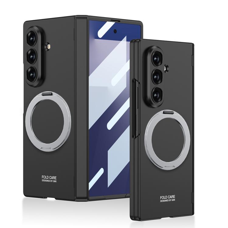For Samsung Galaxy Z Fold7 5G GKK Integrated Magnetic Folding Hinge Full Coverage Phone Case with Rotating Bracket(Black) - Galaxy Z Fold7 5G Cases by GKK | Online Shopping UK | buy2fix