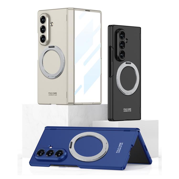 For Samsung Galaxy Z Fold7 5G GKK Integrated Magnetic Folding Hinge Full Coverage Phone Case with Rotating Bracket(Titanium Gray) - Galaxy Z Fold7 5G Cases by GKK | Online Shopping UK | buy2fix