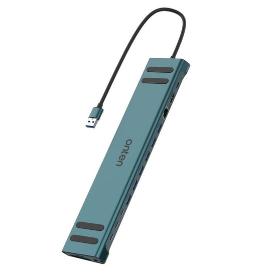 Onten OTN-9299 16 in 1 USB Multi-function Docking Station(Pine Green)