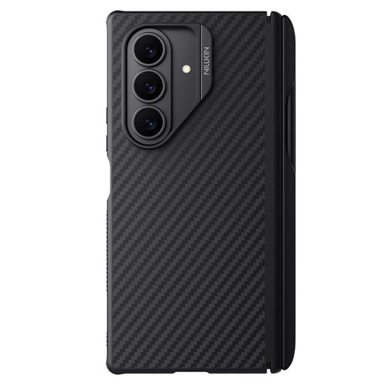 For Samsung Galaxy Z Fold7 5G NILLKIN Fiber Shield Pro Magnetic Version Aramid Fiber TPU Phone Case with Stylus(Black)