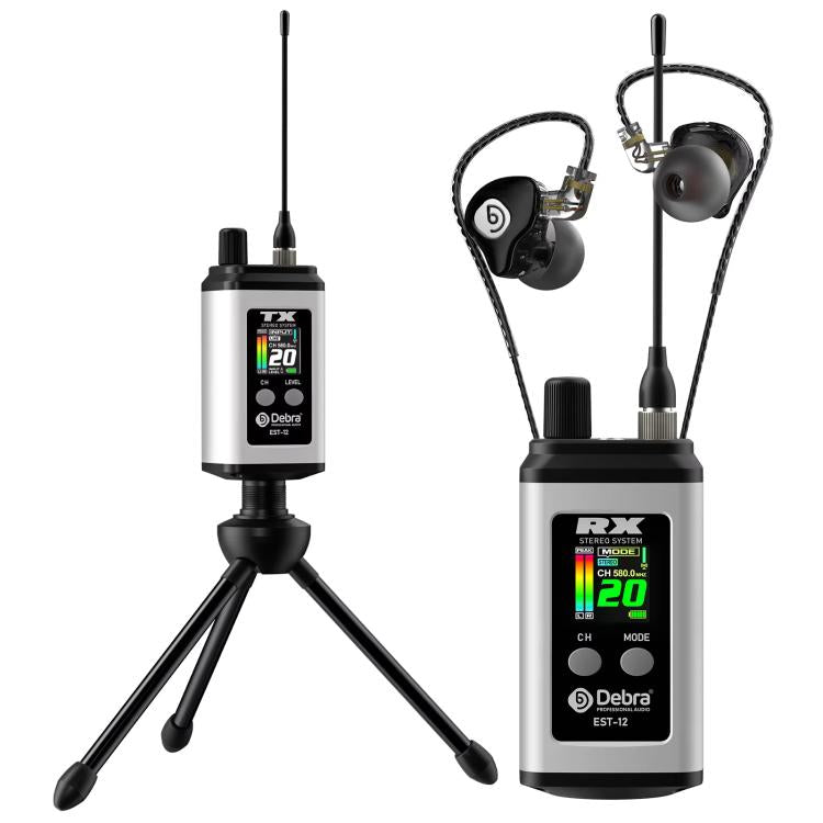 DEBRA EST-12 Portable Stereo Wireless Monitor System Transmitter & Receiver(White) - Microphone by DEBRA | Online Shopping UK | buy2fix