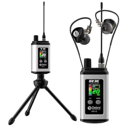 DEBRA EST-12 Portable Stereo Wireless Monitor System Transmitter & Receiver(White) - Microphone by DEBRA | Online Shopping UK | buy2fix