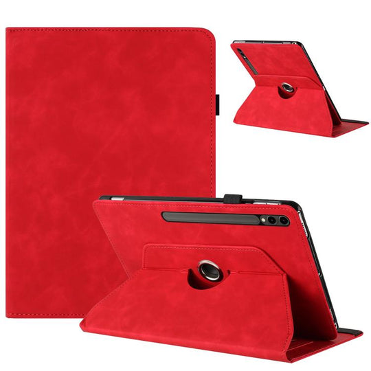 For Samsung Galaxy Tab S10+ / S9 FE+ Solid Color Rotation Holder Leather Smart Tablet Case(Red)