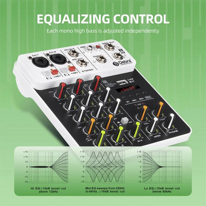 DEBRA V4 4-Channels Audio Mixer with Reverb Sound Card for Live Streaming(US Plug) - Live Sound Effects Processors by DEBRA | Online Shopping UK | buy2fix