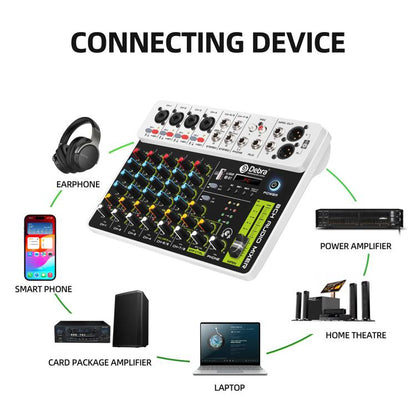 DEBRA V8 8-Channels Audio Mixer Live Recording Reverb(AU Plug) - Live Sound Effects Processors by DEBRA | Online Shopping UK | buy2fix
