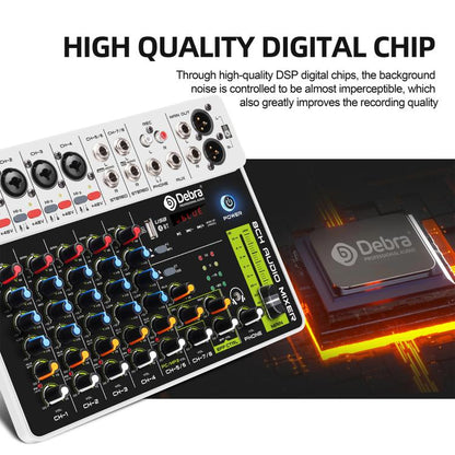 DEBRA V8 8-Channels Audio Mixer Live Recording Reverb(AU Plug) - Live Sound Effects Processors by DEBRA | Online Shopping UK | buy2fix