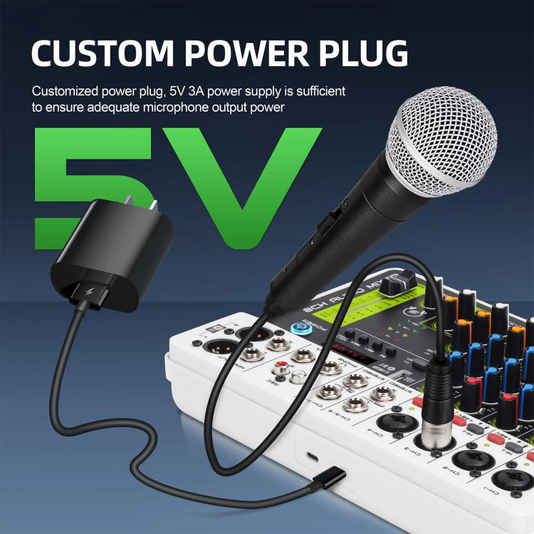 DEBRA V8 8-Channels Audio Mixer Live Recording Reverb(US Plug) - Live Sound Effects Processors by DEBRA | Online Shopping UK | buy2fix