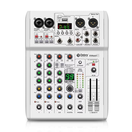 DEBRA PRMX-6 4-Channels Audio Mixer DSP Reverb for Live Recording(AU Plug) - Live Sound Effects Processors by DEBRA | Online Shopping UK | buy2fix