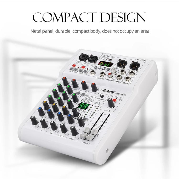 DEBRA PRMX-6 4-Channels Audio Mixer DSP Reverb for Live Recording(UK Plug) - Live Sound Effects Processors by DEBRA | Online Shopping UK | buy2fix