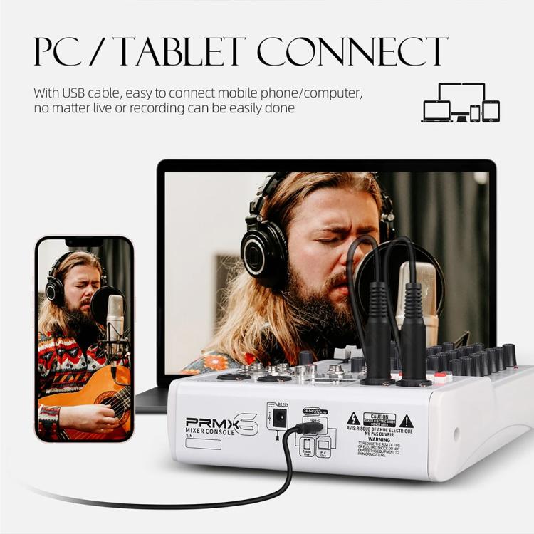 DEBRA PRMX-6 4-Channels Audio Mixer DSP Reverb for Live Recording(US Plug) - Live Sound Effects Processors by DEBRA | Online Shopping UK | buy2fix