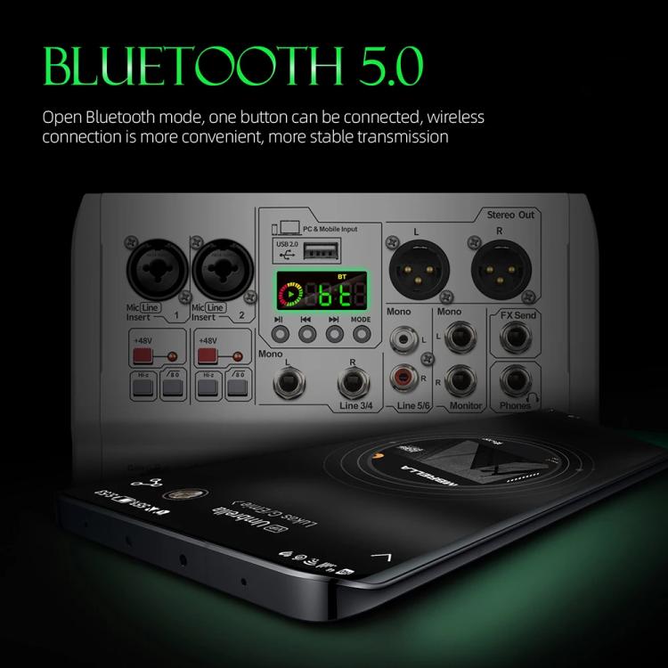 DEBRA PRMX-6 4-Channels Audio Mixer DSP Reverb for Live Recording(UK Plug) - Live Sound Effects Processors by DEBRA | Online Shopping UK | buy2fix