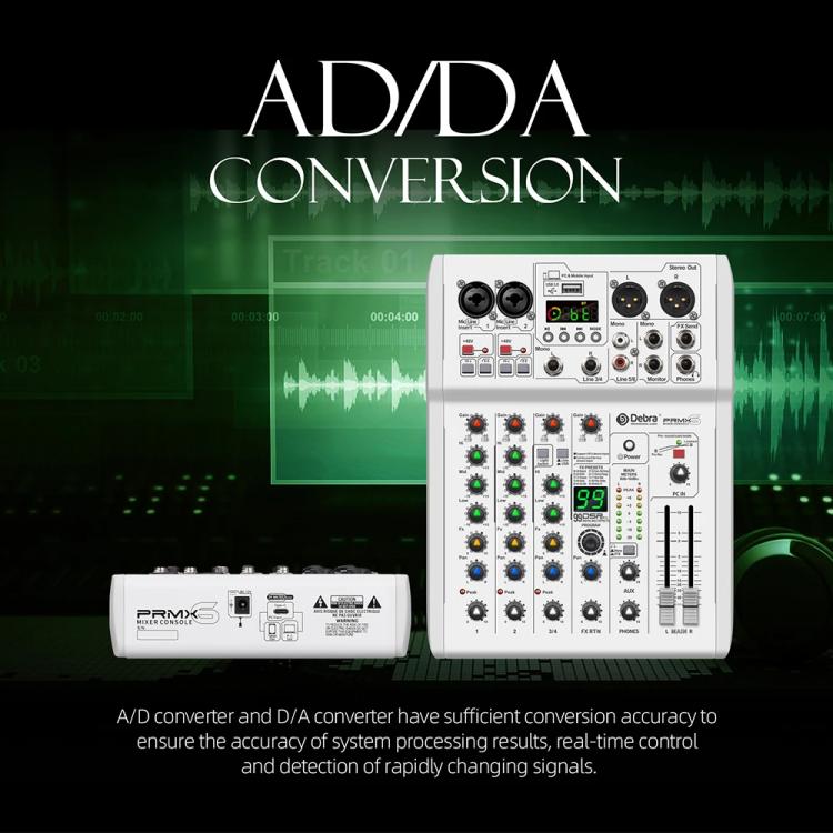 DEBRA PRMX-6 4-Channels Audio Mixer DSP Reverb for Live Recording(AU Plug) - Live Sound Effects Processors by DEBRA | Online Shopping UK | buy2fix