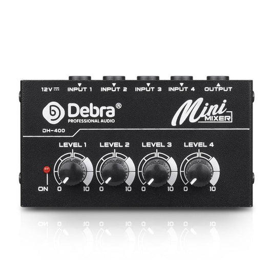 DEBRA M094 4-Channels Audio Mixer Musical Instrument Live Streaming Reverb, Power Plug:US Plug(Black) - Live Sound Effects Processors by DEBRA | Online Shopping UK | buy2fix