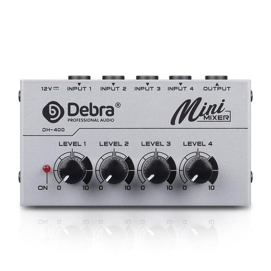 DEBRA M094 4-Channels Audio Mixer Musical Instrument Live Streaming Reverb, Power Plug:EU Plug(White) - Live Sound Effects Processors by DEBRA | Online Shopping UK | buy2fix
