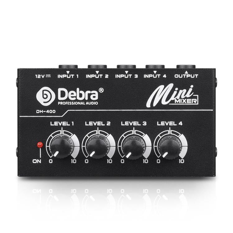DEBRA M094 4-Channels Audio Mixer Musical Instrument Live Streaming Reverb, Power Plug:AU Plug(Black) - Live Sound Effects Processors by DEBRA | Online Shopping UK | buy2fix