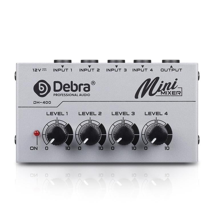 DEBRA M094 4-Channels Audio Mixer Musical Instrument Live Streaming Reverb, Power Plug:UK Plug(White) - Live Sound Effects Processors by DEBRA | Online Shopping UK | buy2fix