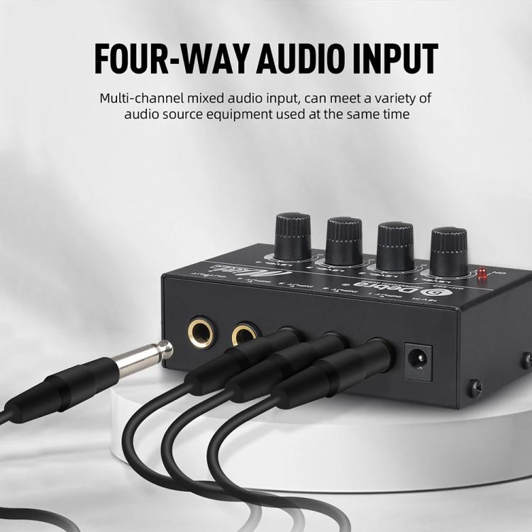 DEBRA M094 4-Channels Audio Mixer Musical Instrument Live Streaming Reverb, Power Plug:AU Plug(Black) - Live Sound Effects Processors by DEBRA | Online Shopping UK | buy2fix