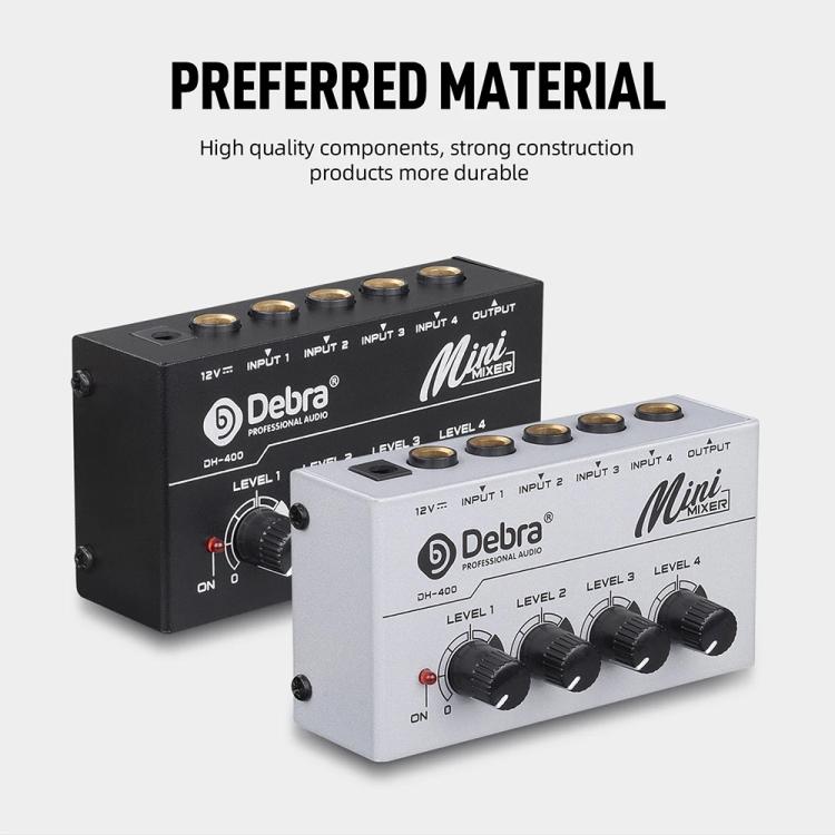 DEBRA M094 4-Channels Audio Mixer Musical Instrument Live Streaming Reverb, Power Plug:AU Plug(White) - Live Sound Effects Processors by DEBRA | Online Shopping UK | buy2fix