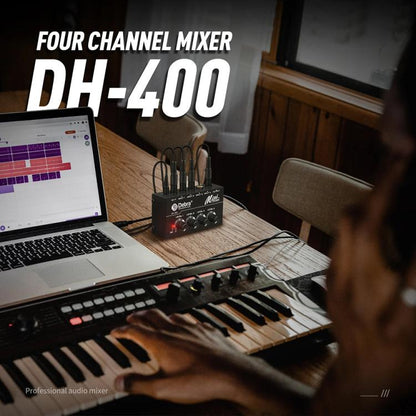 DEBRA M094 4-Channels Audio Mixer Musical Instrument Live Streaming Reverb, Power Plug:AU Plug(White) - Live Sound Effects Processors by DEBRA | Online Shopping UK | buy2fix